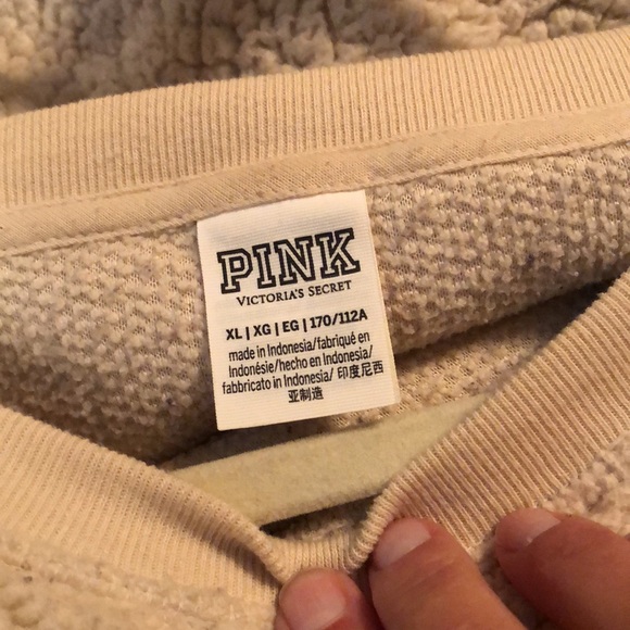 PINK sweatshirt, good condition, off white in color, size XL - Picture 3 of 5